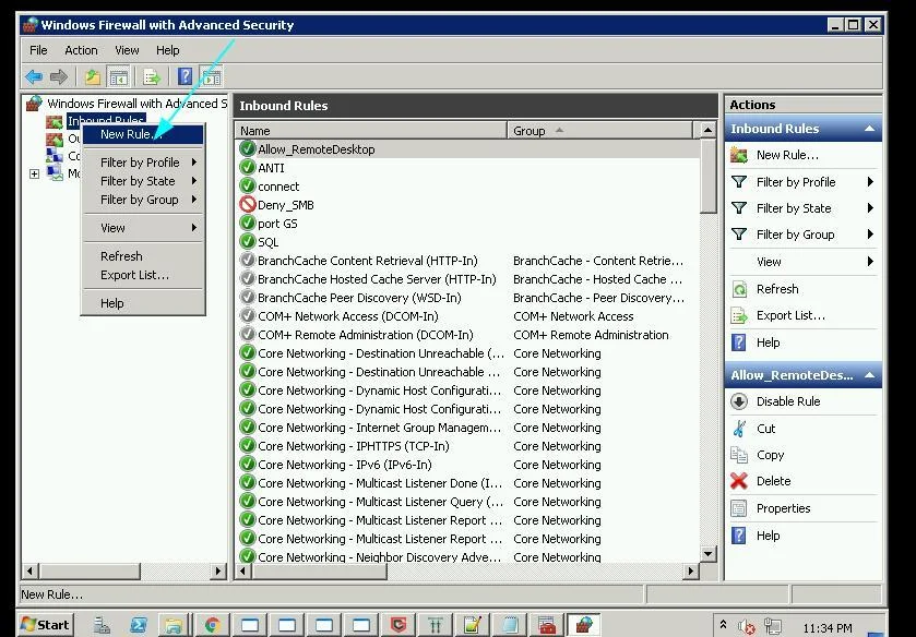 Hướng dẫn cách mở port trên firewall để SQL truy cập trong Windows 14 window fw1