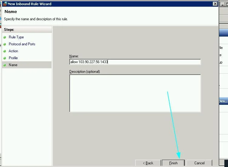 Hướng dẫn cách mở port trên firewall để SQL truy cập trong Windows 19 window fw5 1