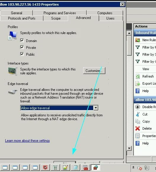 Hướng dẫn cách mở port trên firewall để SQL truy cập trong Windows 22 window fw6 2