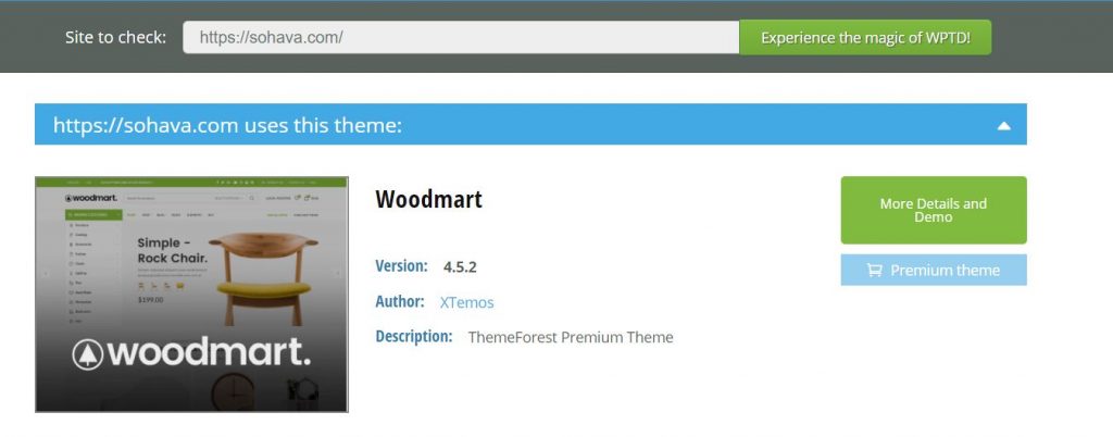 Check theme WordPress với WpThemeDetector