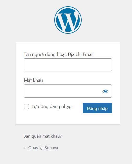 Trang login website WordPress