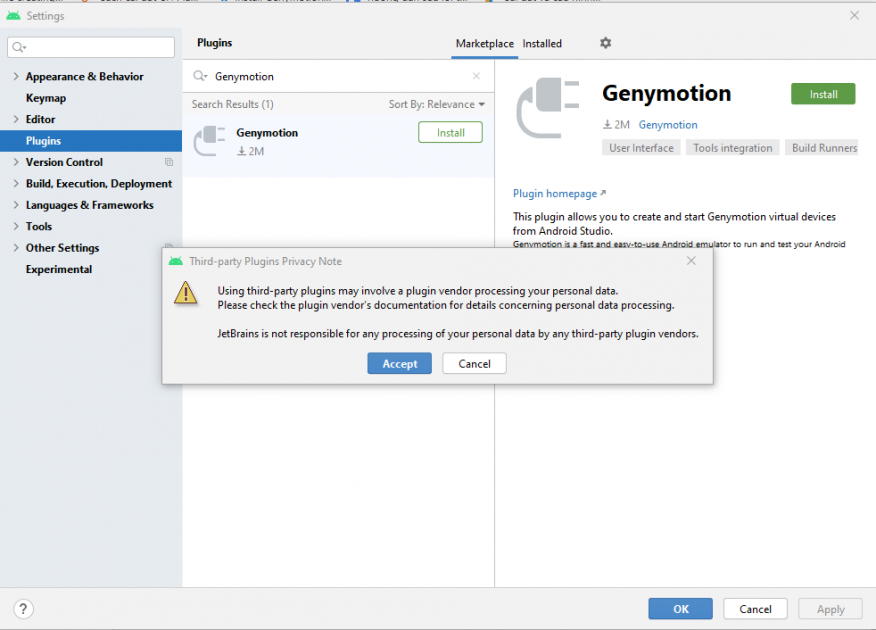 toolbar change settings icon android studio