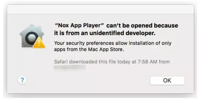 cài noxplayer cho mac bị lỗi