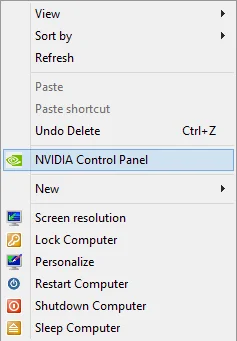 NVIDIA Control panel