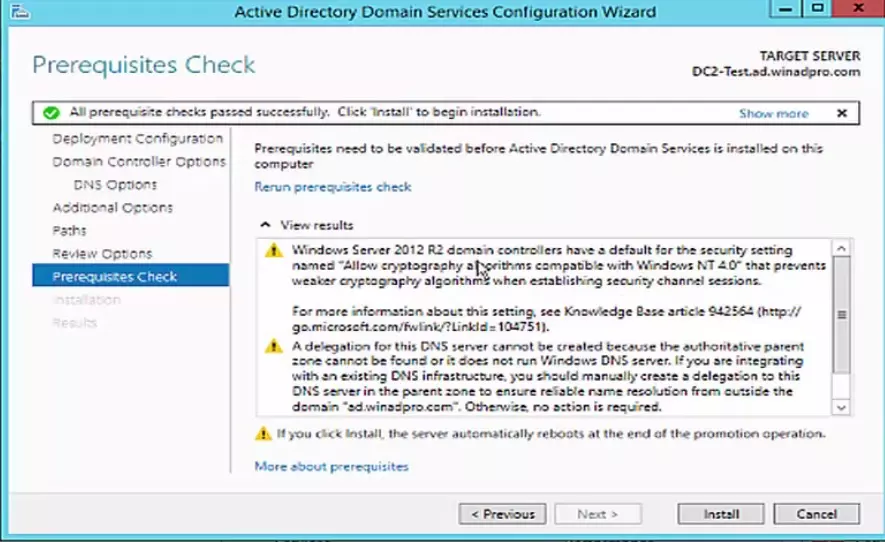 cấu hình additional domain controller trên windows server 2012