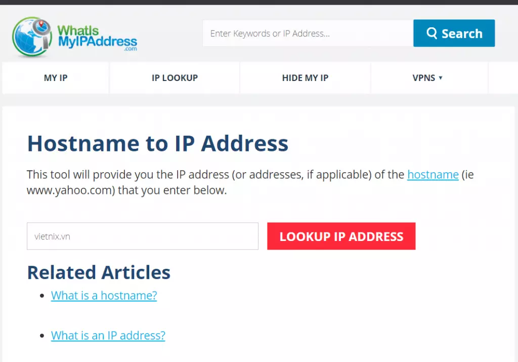 kiểm tra ip domain và check hosting