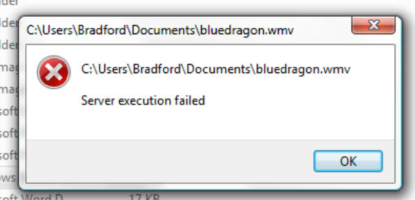 lỗi server execution failed