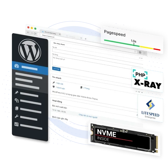 minh họa tính năng của wordpress hosting vietnix