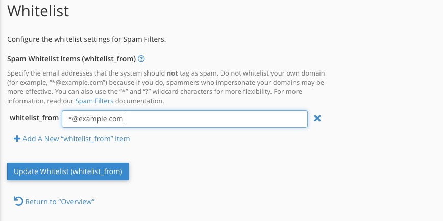 Cài đặt nâng cao cho cPanel Spam Filtering
