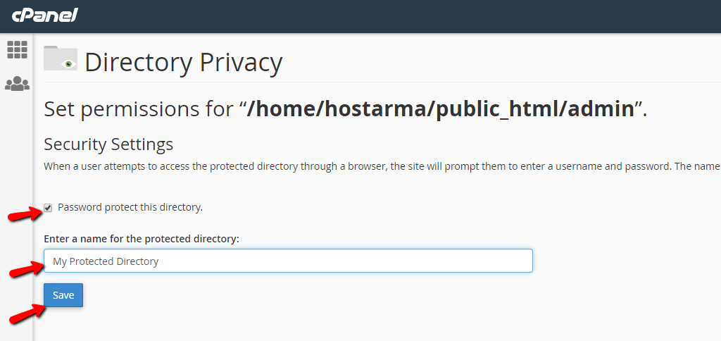 Hướng dẫn sử dụng Directory Privacy trong cPanel