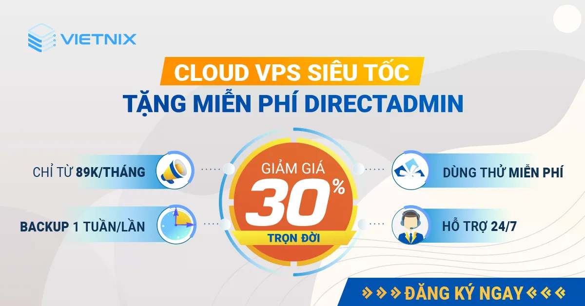 Thuê VPS tại Vietnix được miễn phí DirectAdmin quản lý một cách dễ dàng