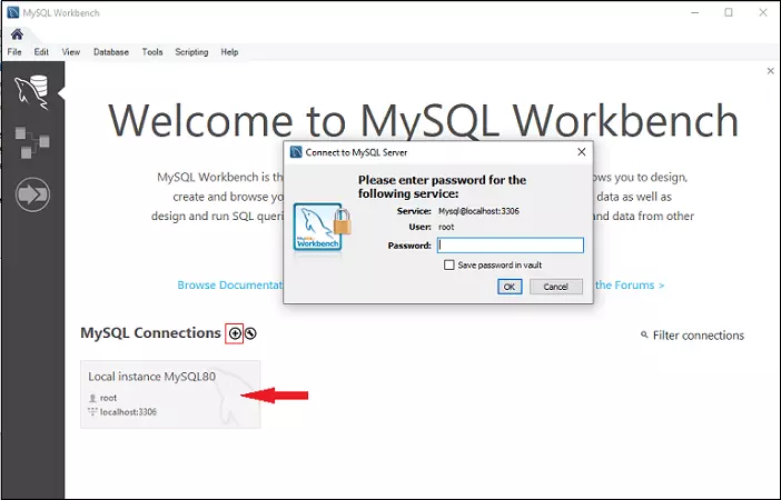 connect to MySQL server