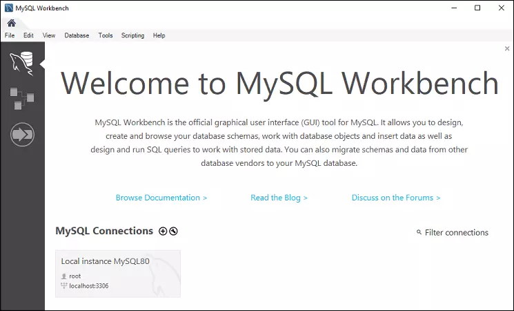 mySQL Workbench connection