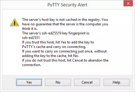 Mở PuTTY, sau đó nhập địa chỉ VPS và nhấn vào Open. Nhấn vào Yes khi thông báo PuTTY Security Alert hiển thị lên.