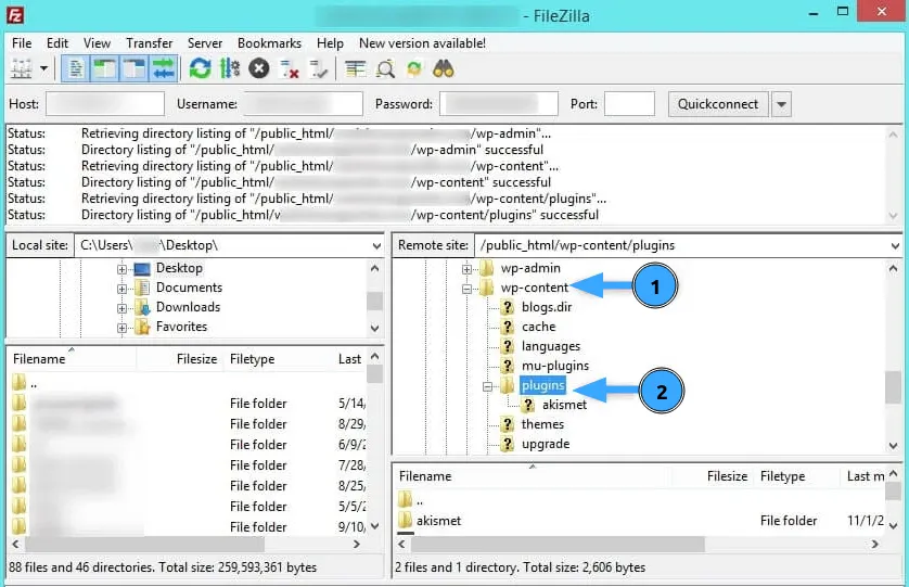 Cách cài đặt plugin WordPress chi tiết nhất 43 Quản lý FileZilla