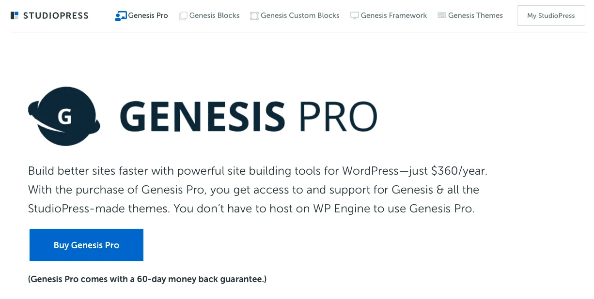 WordPress page builder Genesis Pro
