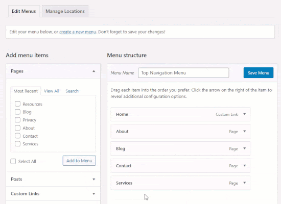 Hướng dẫn cách tạo menu trong WordPress đơn giản Hướng dẫn cách tạo menu trong WordPress đơn giản
