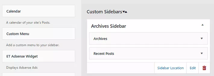 tạo Custom Sidebars cho WordPress