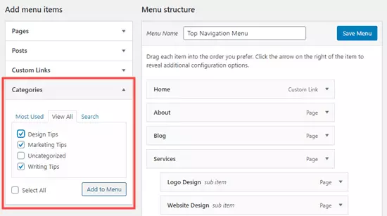 Hướng dẫn cách tạo menu trong WordPress đơn giản 20 thêm Category vào menu
