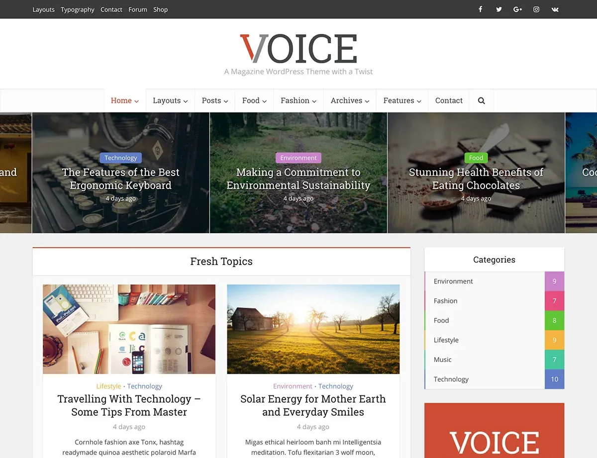 Theme tin tức WordPress đẹp nhất - Voice