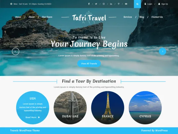 Theme WordPress du lich miễn phí Tafri Travel