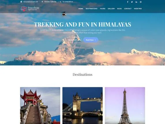 theme WordPress du lịch Travel Way Theme