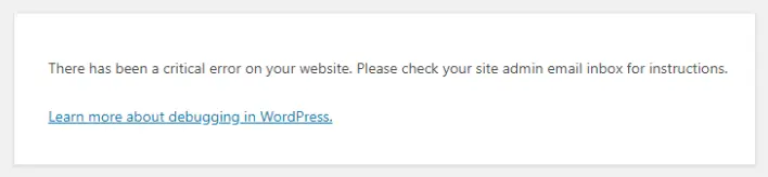 Thông báo lỗi critical error trang trắng trong WordPress
