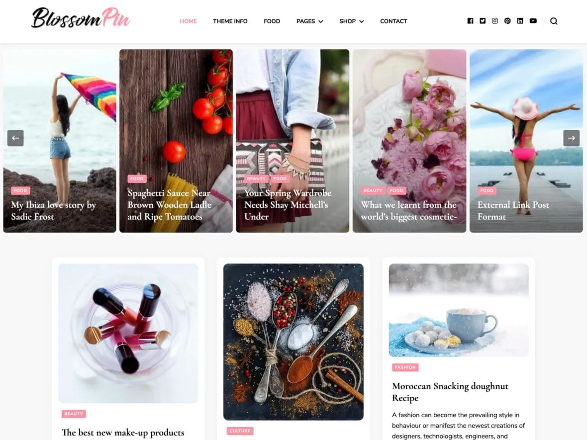 Theme thời trang cho WordPress - Blossom Pin