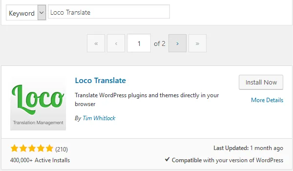 Cài đặt Loco Translate plugin
