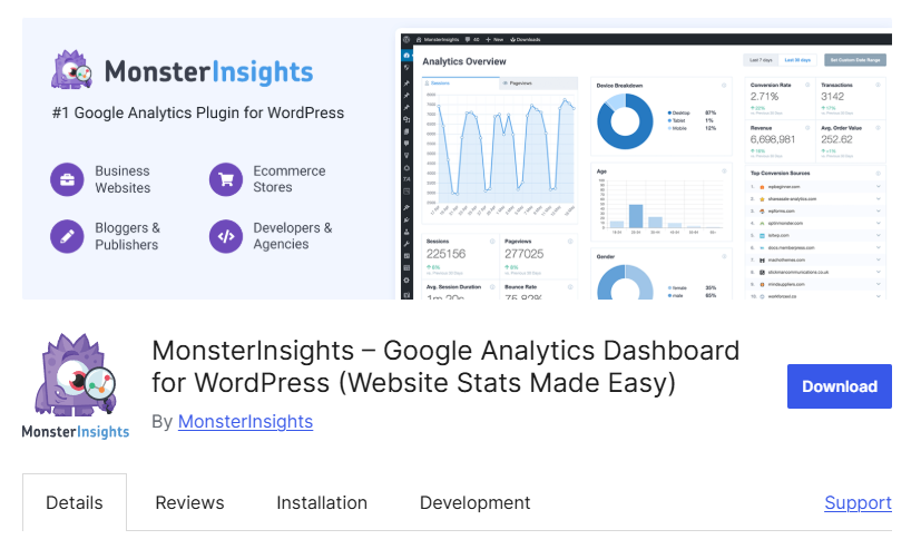 Tổng hợp 24 plugin hiển thị bài viết WordPress phổ biến hiện nay 57 Plugin MonsterInsights