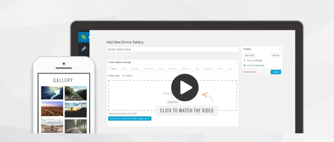 plugin chèn video vào WordPess Envira Gallery