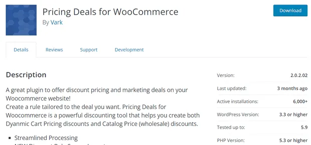 Plugin Pricing Deals for WooCommerce 