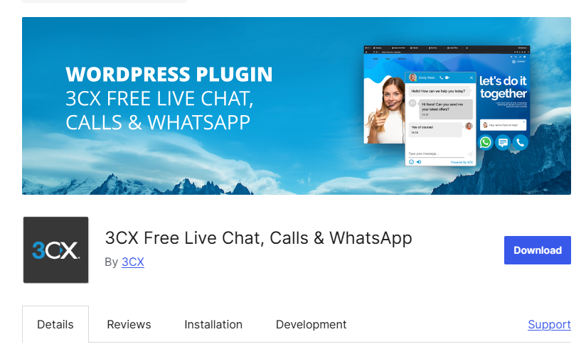Plugin WP-Live Chat by 3CX