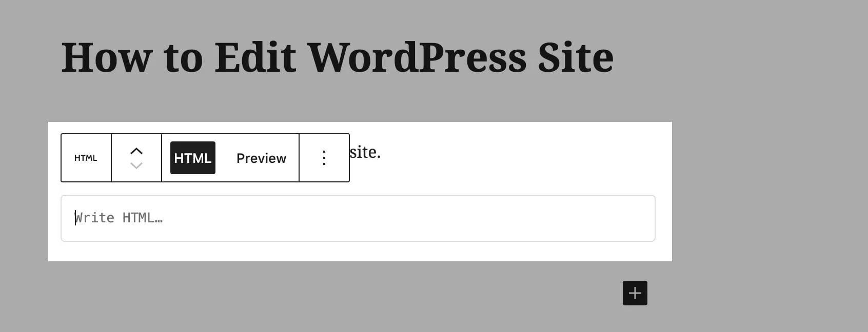 WordPress HTML Block