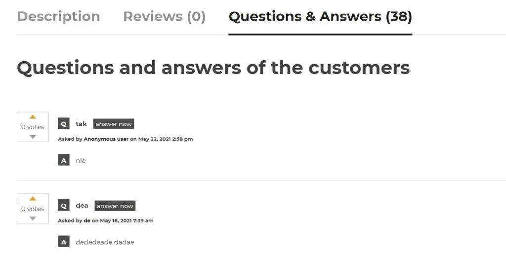YITH WooCommerce Questions và Answers
