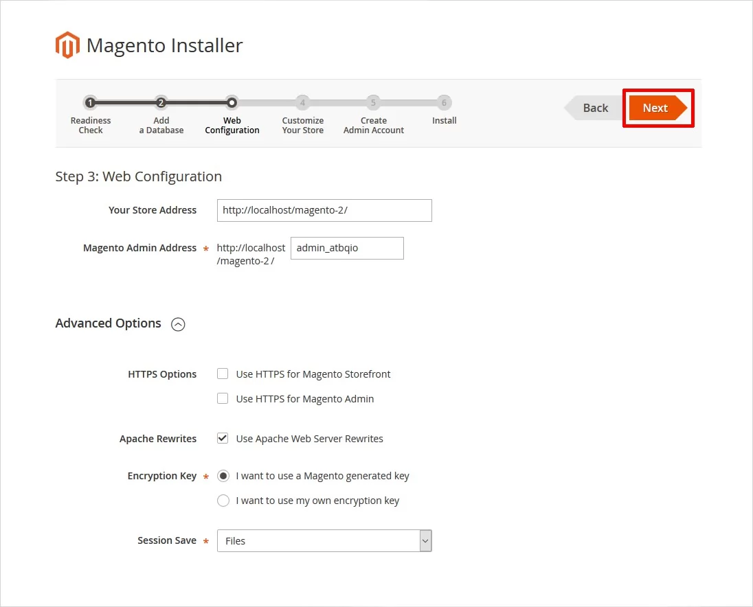 Cấu hình web Magento