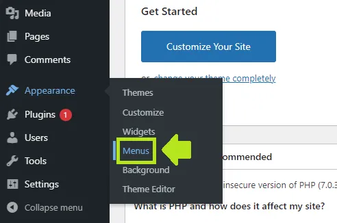 Chỉnh sửa menu trong WordPress