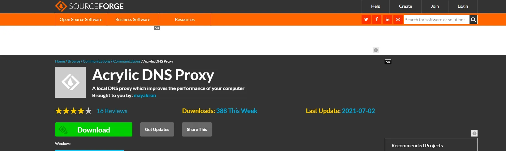 Phần mềm proxy free Acrylic DNS Proxy