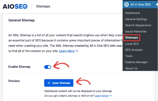 Tạo Sitemap website bằng All In One SEO
