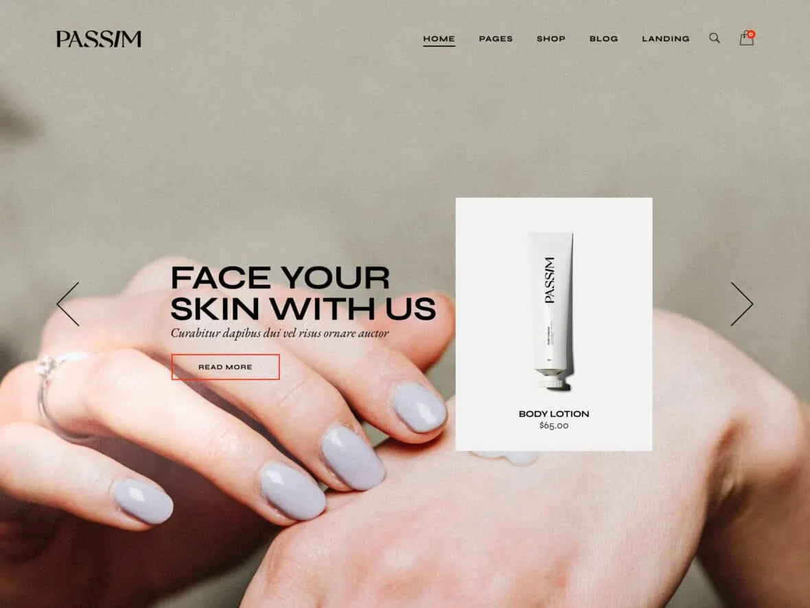 Theme bán hàng mỹ phẩm WordPress - Passim