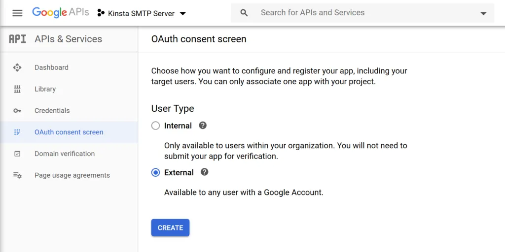 Cấu hình OAuth content screen