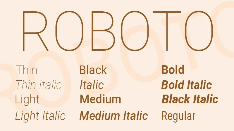 Font chữ Roboto dễ đọc và phổ biến