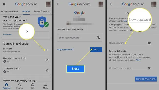 Hướng dẫn đổi mật khẩu Gmail trên điện thoại Iphone