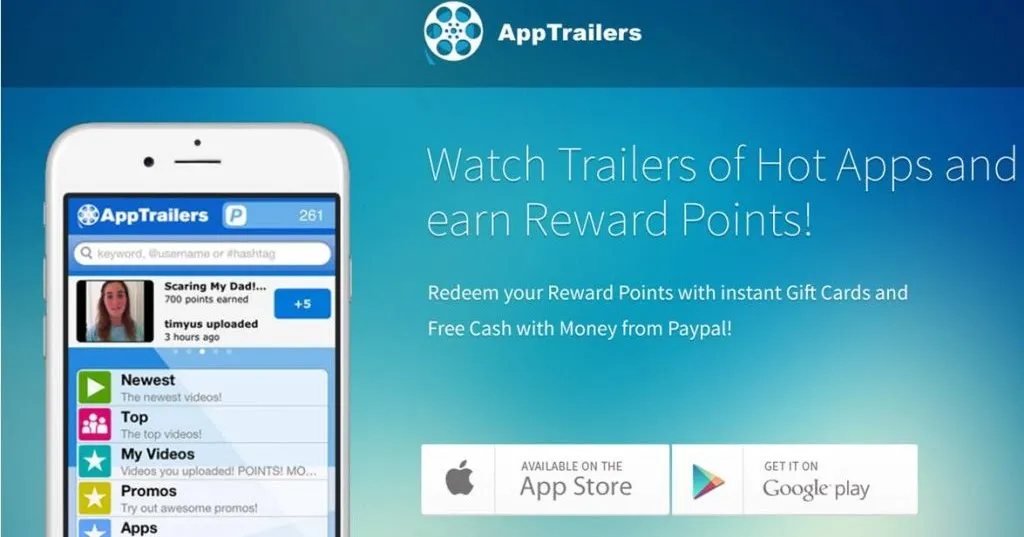 app xem video kiếm tiền AppTrailers