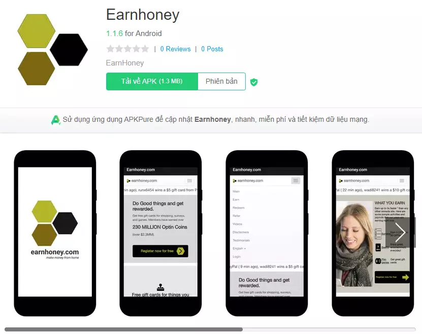  app xem video kiếm tiền EArnhoney