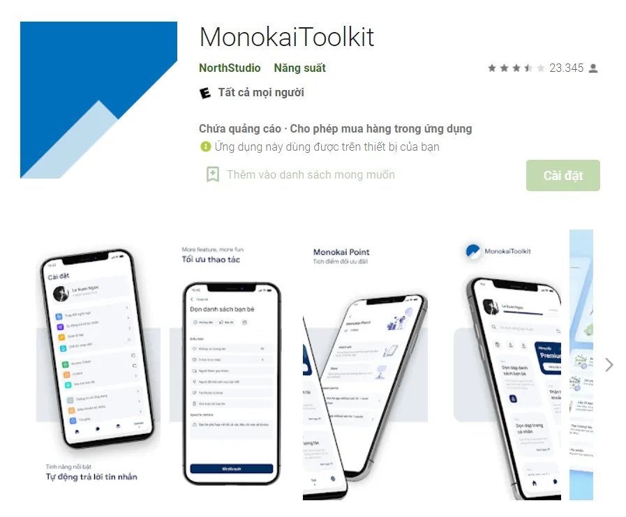 Lấy ID Facebook thông qua ứng dụng Monokai Toolkit.