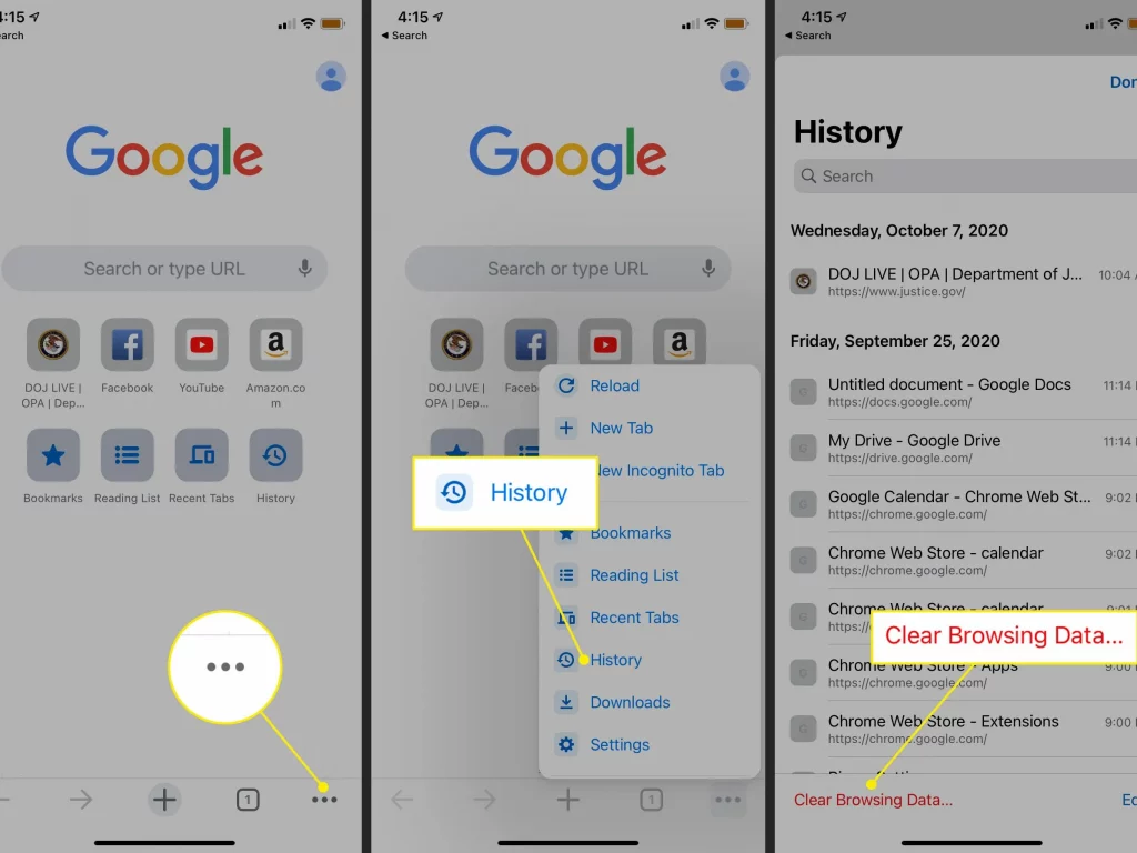 Cách xoá cache trên Google Chrome (iOS)