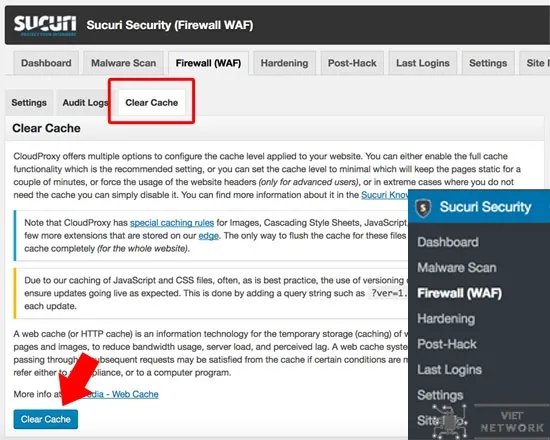 Cache là gì? Hướng dẫn xóa bộ nhớ cache trên mọi trình duyệt 68 Xóa bộ nhớ Cache trong Sucuri