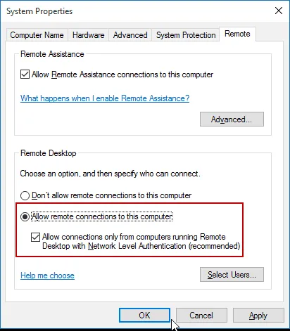 Kích hoạt Remote Desktop trên máy tính Windows 10