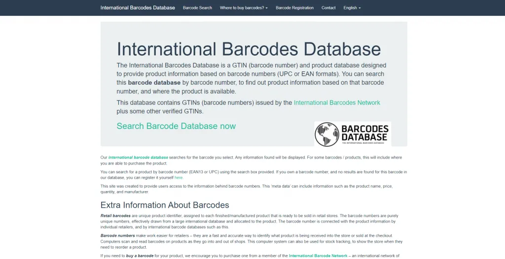 Barcode Database